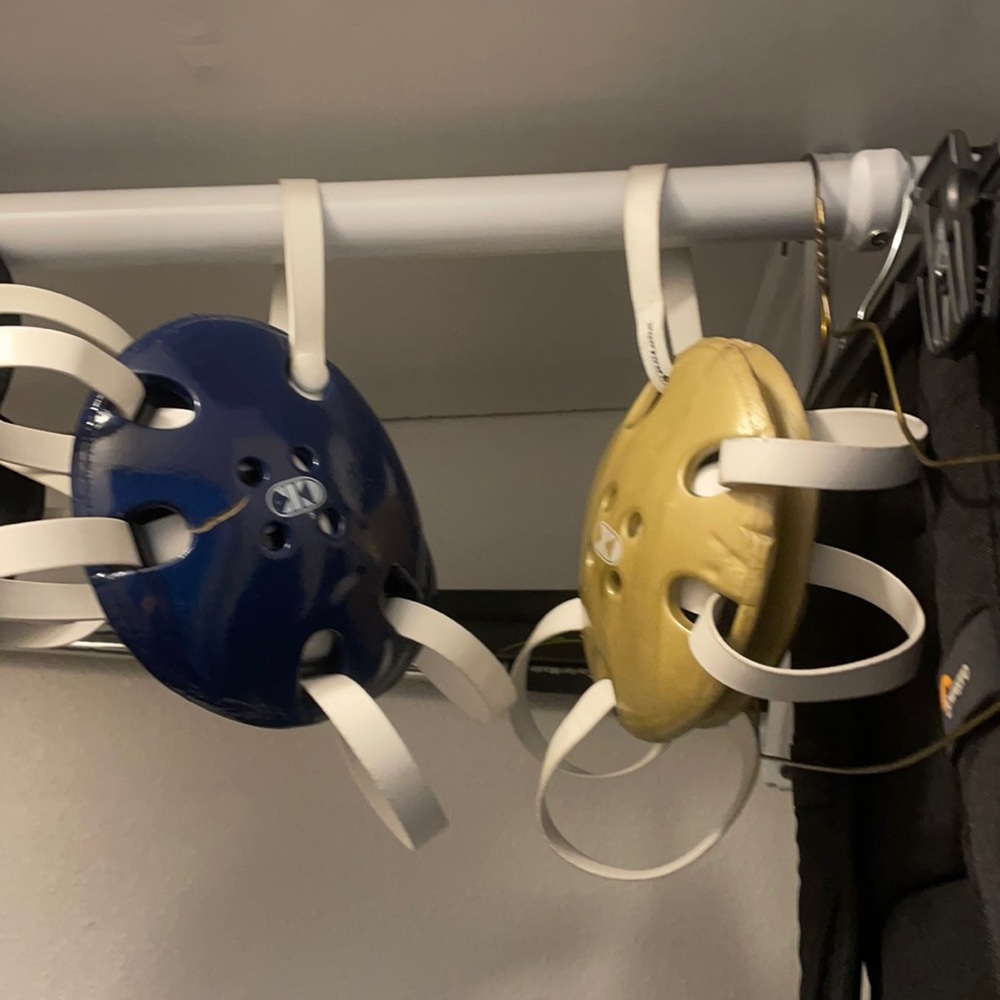Cliff Klein headgear blue and gold